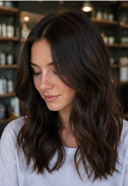 Dark Brunette Waves — gestylt bei LUMÉA