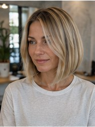 Blonde Lob — gestylt bei LUMÉA